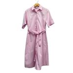 Tucker Collared Short Sleeve Button Front Cotton Shirt Dress Pink size XS Photo 1