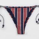 Aerie Brand New Women's Size Medium Red Blue Sun Bum Bikini Bottom Photo 0