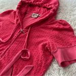 Juicy Couture  Y2K Pink Terry Short Sleeve Zip Hoodie Medium Paris Hilton Classic Photo 9