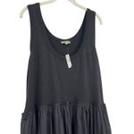 Madewell  Mixed Poplin Scoopneck Maxi Dress Black Plus Size XXL NWT Capsule Photo 5