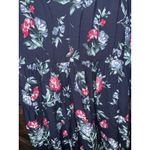 Banana Republic  Women's Dress Sz Petite Medium M Navy Floral Flare‎ Midi Photo 3