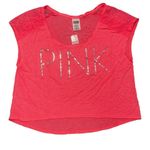 PINK - Victoria's Secret PINK by‎ Victorias Secret Women’s Cropped Short Sleeve Shirt Pink Size Large Photo 0