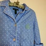 Ralph Lauren Gorgeous monogrammed  blue polka top sleep dress button up Photo 2