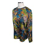 Adolfo Y2K Blouse Abstract Print Shirt Jewel Tone Retro Art Pattern Women's 10 Photo 5