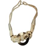 Vintage 80s Braided Cord Belt Size Medium Large Stretch Chunky Medallion 32" White Photo 0