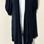 Storm Black Open Front Duster Cardigan Short Sleeve Waterfall Hem Womens Size undefined Photo 0