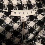 HYFVE Black White Houndstooth Tweed Jacket Pearl Buttons Preppy M Quiet Luxury Photo 2