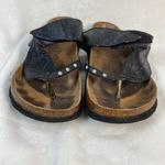 Betula Birkenstock Thong Sandals Black Leather Pearls Size 38 W7 Photo 1