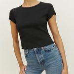Reformation  Women's XS Black Cropped Lowen Tee Short Sleeve Casual Top Photo 0