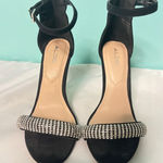ALDO  Black Heeled Sandals‎ with Rhinestone Strap Elegant Evening Shoes S-8 Photo 0
