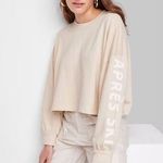 Wild Fable  Cream Apres Ski Cropped T-Shirt Photo 0