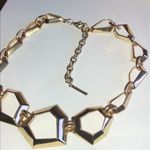 T Tahari  Gold Tone Cutout Runway Statement Necklace Photo 4