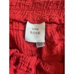 Knox Rose Shorts Red Eyelet Smocked Waist Belted Size XXL Cotton Beach Event Photo 2