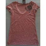 Crash and Burn Deep Vneck Embellished Gun Y2k Womens Size Small Pink Photo 4