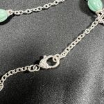 Judith Ripka Sterling Silver Green Turquoise & Lemon Quartz Station Necklace 36" Photo 4
