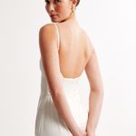 Abercrombie & Fitch White Satin Jumpsuit Photo 1