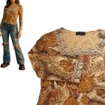 American Vintage Y2K Vintage Lace Trim Blouse Autumn Fall Fairycore Top Medium Photo 4