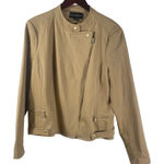 Metaphor Textured Tan Moto Biker Jacket Women's Zipper Neutral Size XL Photo 0