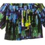 Peck & Peck Weekend Abstract Print Jacket M Blue Green Black Zip Bold Modern Size M Photo 13