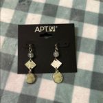 Apt. 9  Silver and White Geometric Earrings Photo 1