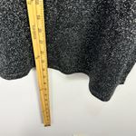 Susan Graver Short Sleeve Top Women M Black Metallic Knit Sparkle Party Retro Photo 3