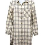 Urban Outfitters Entro Oversized Plaid Print Long Sleeve Shirt Dress Button Front Chest Pocket Photo 0