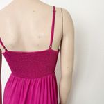 [Anrabess] Bright Pink Smocked V Photo 6