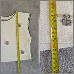 Star Wars x Zara Womens Crochet Cropped Vest Size SMALL Cream Knit Yoda Photo 7