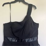 Adrianna Papell  Draped One Shoulder Tiered Chiffon Dress‎ Black Cocktail Size 14 Photo 1