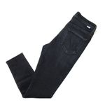 NWT Mother Pixie Swooner Ankle Fray in Thunder Road Button Fly Skinny Jeans 28 Black Photo 6