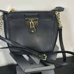 Calvin Klein Black Crossbody Purse with Gold Chain & Lock Photo 0
