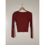 BP Small Lettuce Edge Long Sleeve Top Red Pomegranate NEW Photo 5