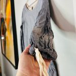 PAPER CROWN Women's Gray Speckled Copper Ties at Wrist Oversized Dress Size XS Photo 3