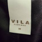 Vila Black Polka Dot Mini Skirt Size Medium Black Velvet Polka Dot Flirty Skirt Photo 5