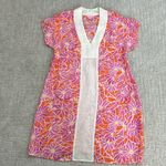 Lilly Pulitzer 100% silk floral print caftan muumuu coverup dress mini tie waist Photo 0