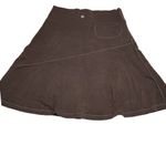 Athleta Chocolate Brown Shadow Soft Knit Nylon Spandex Athletic Faux Wrap Skirt Photo 2