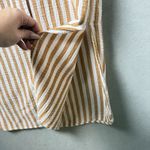 Every Striped Button Down Shirt Dress White and Orange Roll Tab Sleeve Size XS Photo 5