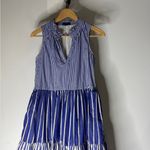 J.Crew  Striped Tiered Dress Sleeveless V Neck Nautical Beachy Casual Vacation XS Photo 2