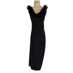 Coperni Feather Boa Jersey Midi Dress in Black 42 New Womens Backless Size undefined Photo 4