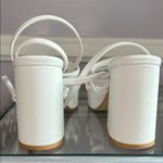 White Strappy Platform Ankle Strap High Block Heel Sandals Size 6 Photo 6