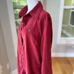 Vintage 90s Chadwick’s Burgundy Dark Red Faux Suede Shacket Button Down Shirt XL Size 14W Photo 2