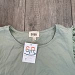 NWT BiBi Green Top Lace Puff Sleeve Casual Blouse Trendy Cute Top Size S Photo 3