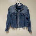 Rebecca Minkoff  | Distressed Studded Denim Jacket L | layering | Jean jacket Photo 0