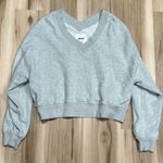 Aerie Cropped Grey V Neck Sweatshirt Women’s Small Photo 1