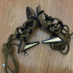 Diane Von Furstenberg DVF  Gold rope tie gladiator Heels size US 6 Photo 4