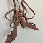 Lulus Alisa Mauve Suede Lace Up Heels Photo 1