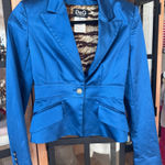 Dolce & Gabbana Vintage 1970s  tailored blazer jacket satin cobalt buttons silky Photo 0