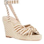 Loeffler Randall - Tessa Bow Canvas Brown Striped Espadrille 4” Wedge Sz 10 Photo 0