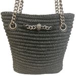 Kurt Geiger  Chelsea raffia Tote Bag with matted gun metal strap Photo 0