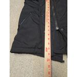 S13 New York Black Parka Jacket M Faux Fur Hood Warm Winter Coat 33" Long Flaw Size M Photo 7